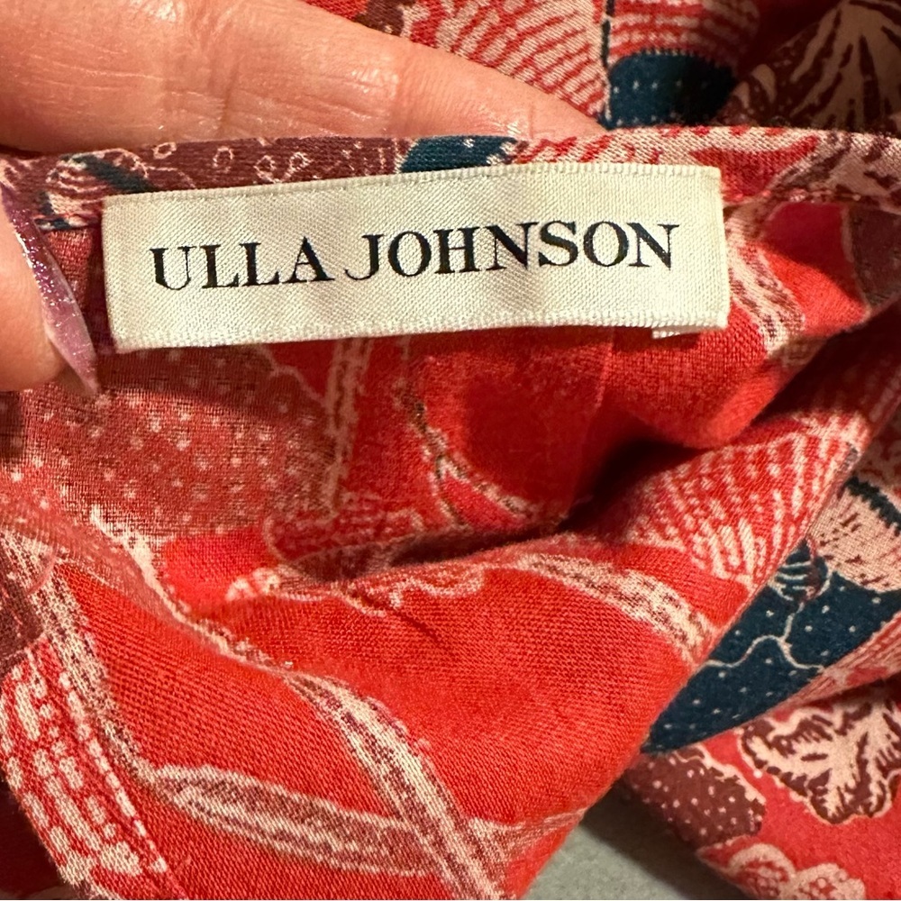 Ulla Johnson Terese floral-print cotton-blend blouse - Size 8 - Picture 3 of 4